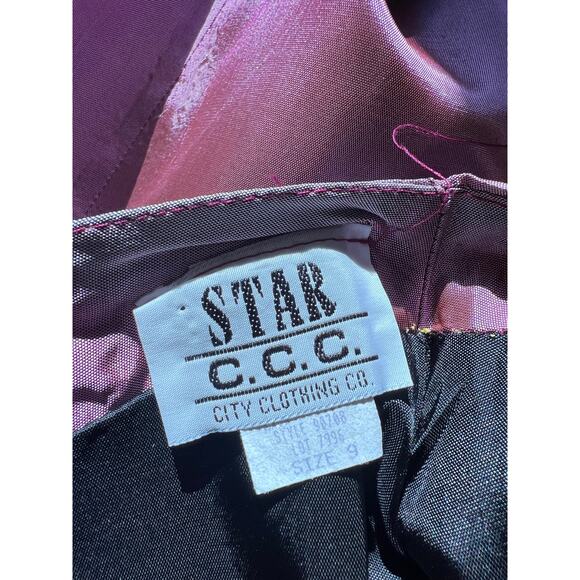 Stunning Purple Metallic Maxi Skirt 1990s Fashion Star CCC Size Medium JL - Picture 5 of 9